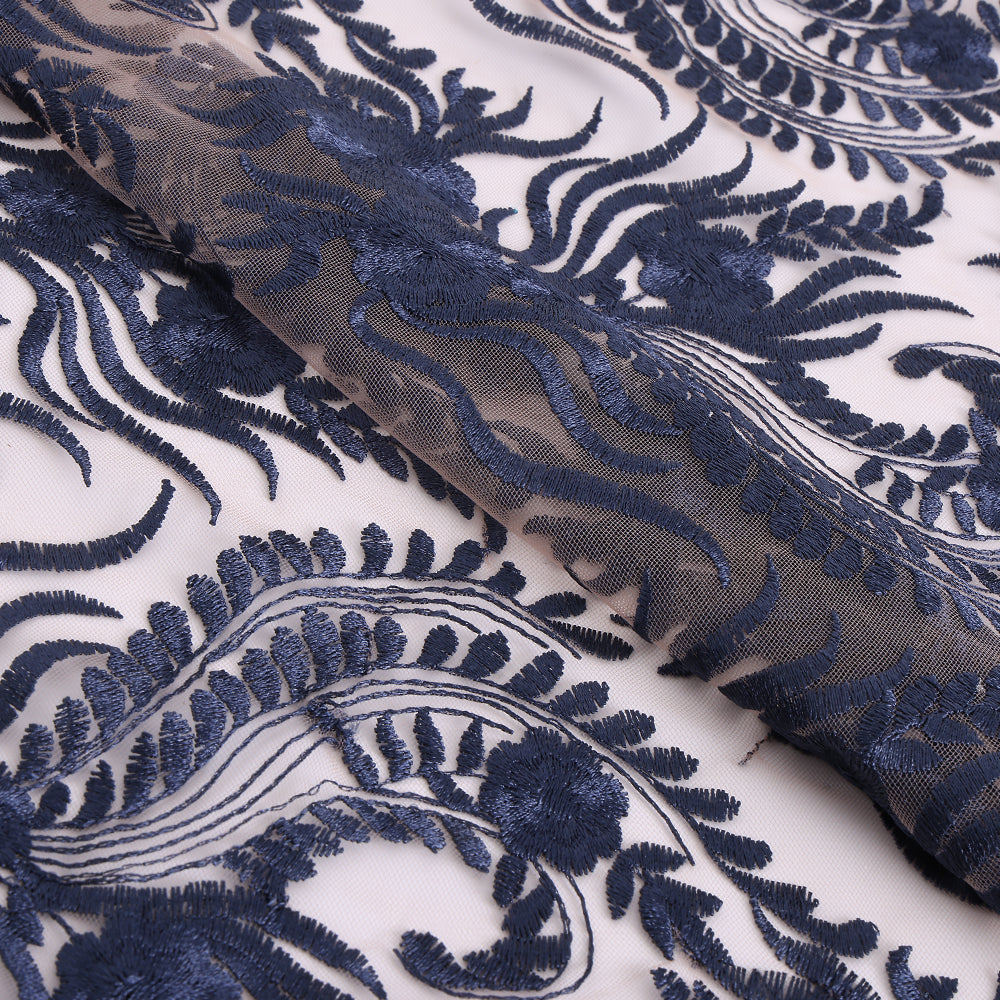 Polyester Flower Pattern Emboidery Fabric