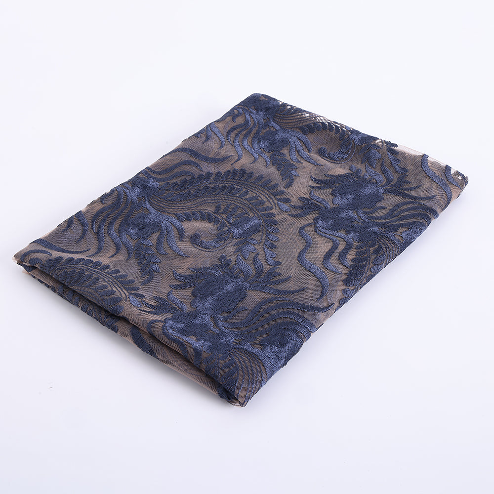 Polyester Flower Pattern Emboidery Fabric