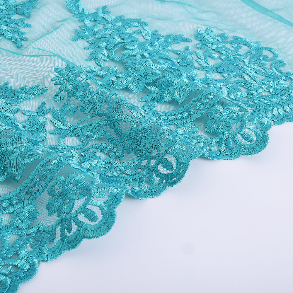 Polyester Flower Pattern Emboidery Fabric