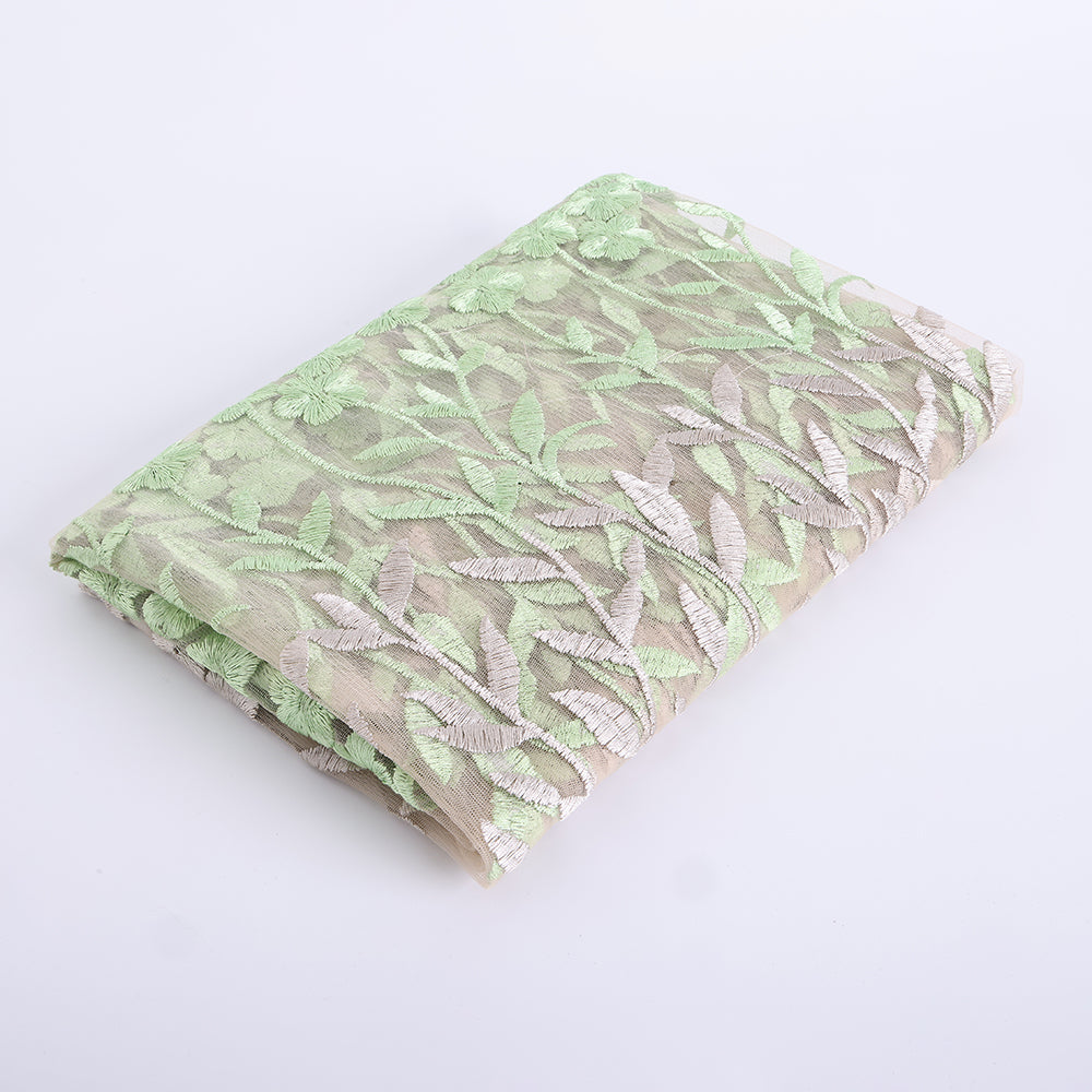 Polyester Flower Pattern Emboidery Fabric