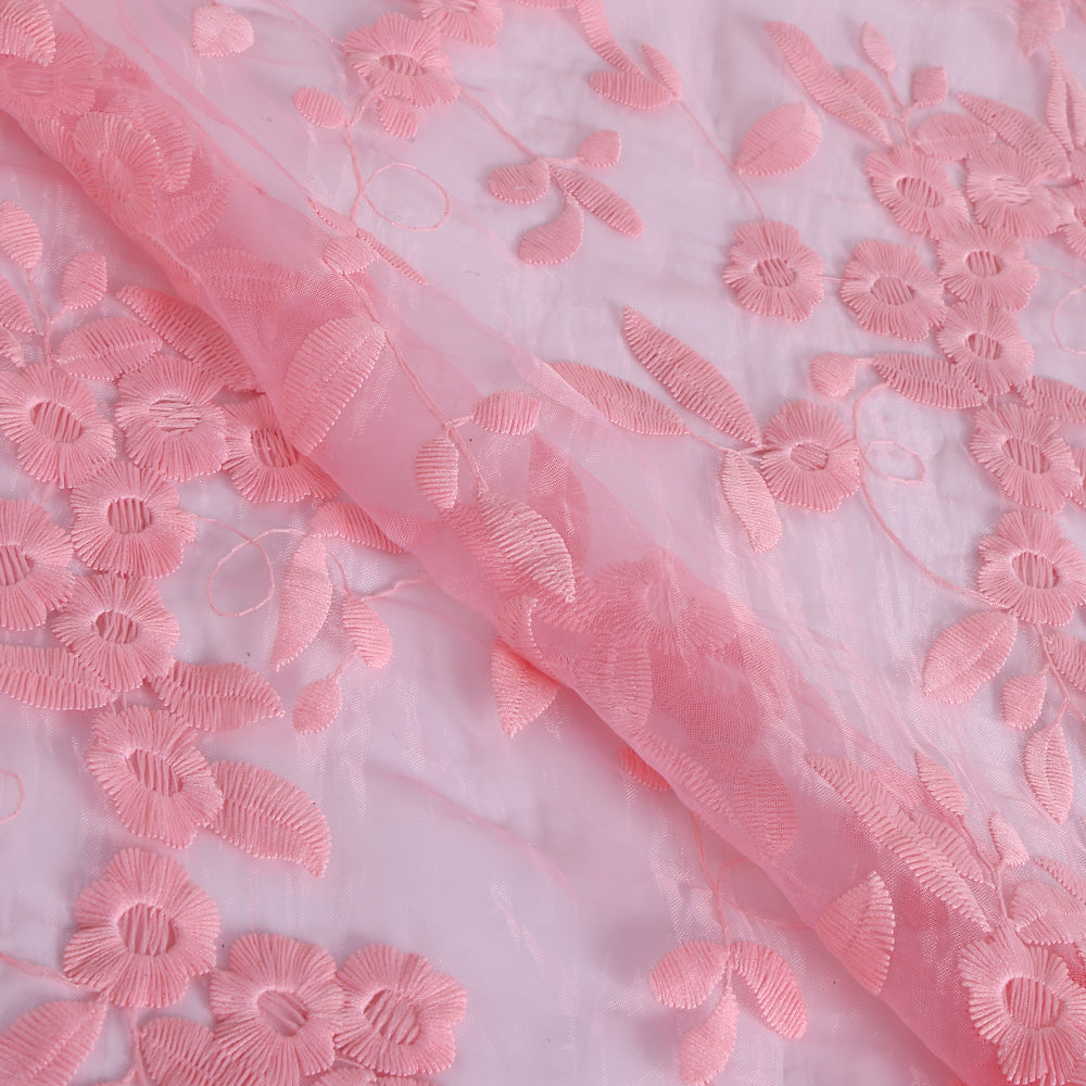 Polyester Flower Pattern Embroidery Lace Fabric