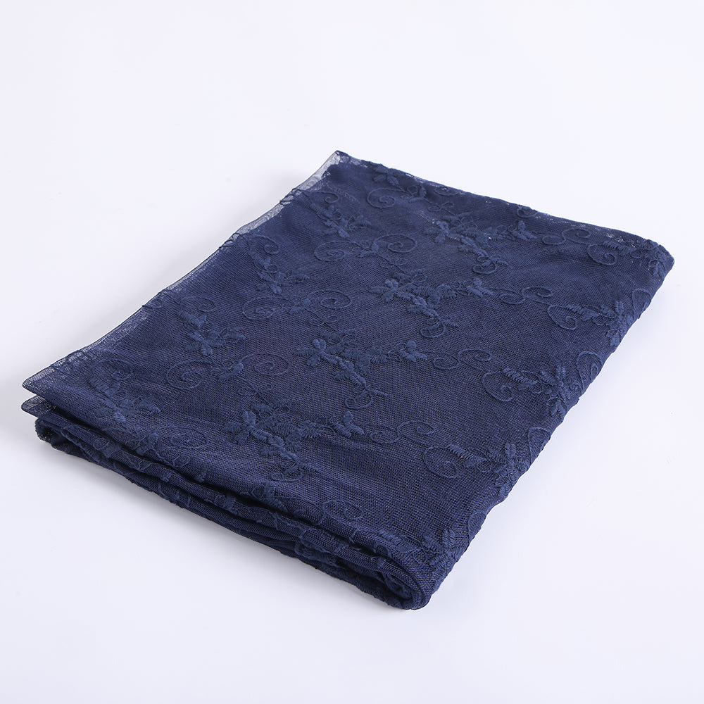 Polyester Spandex Flower Pattern Embroidery Lace Fabric