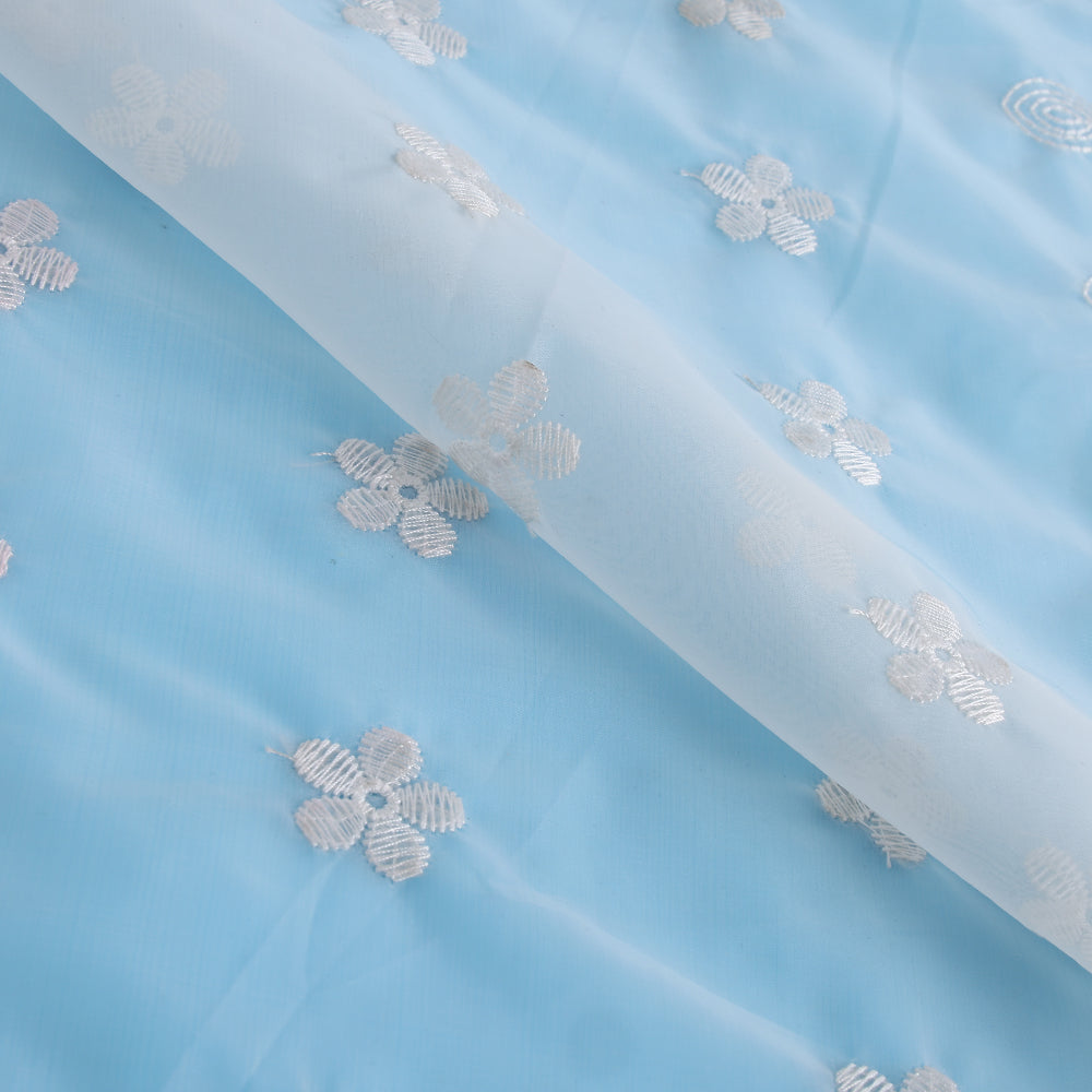 Polyester Flower Pattern Embroidery Lace Fabric