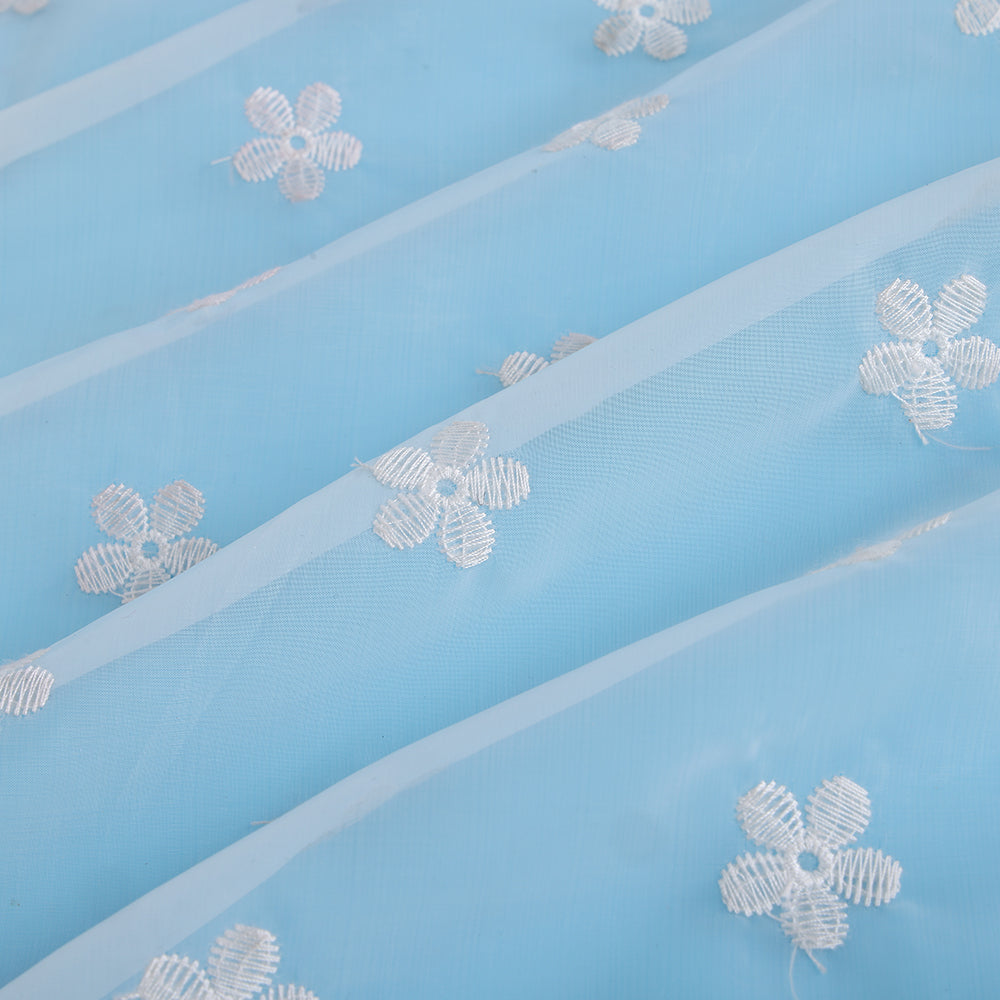 Polyester Flower Pattern Embroidery Lace Fabric