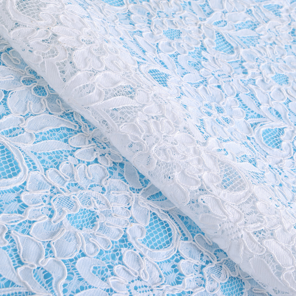 Polyester Flower Pattern Lace Fabric