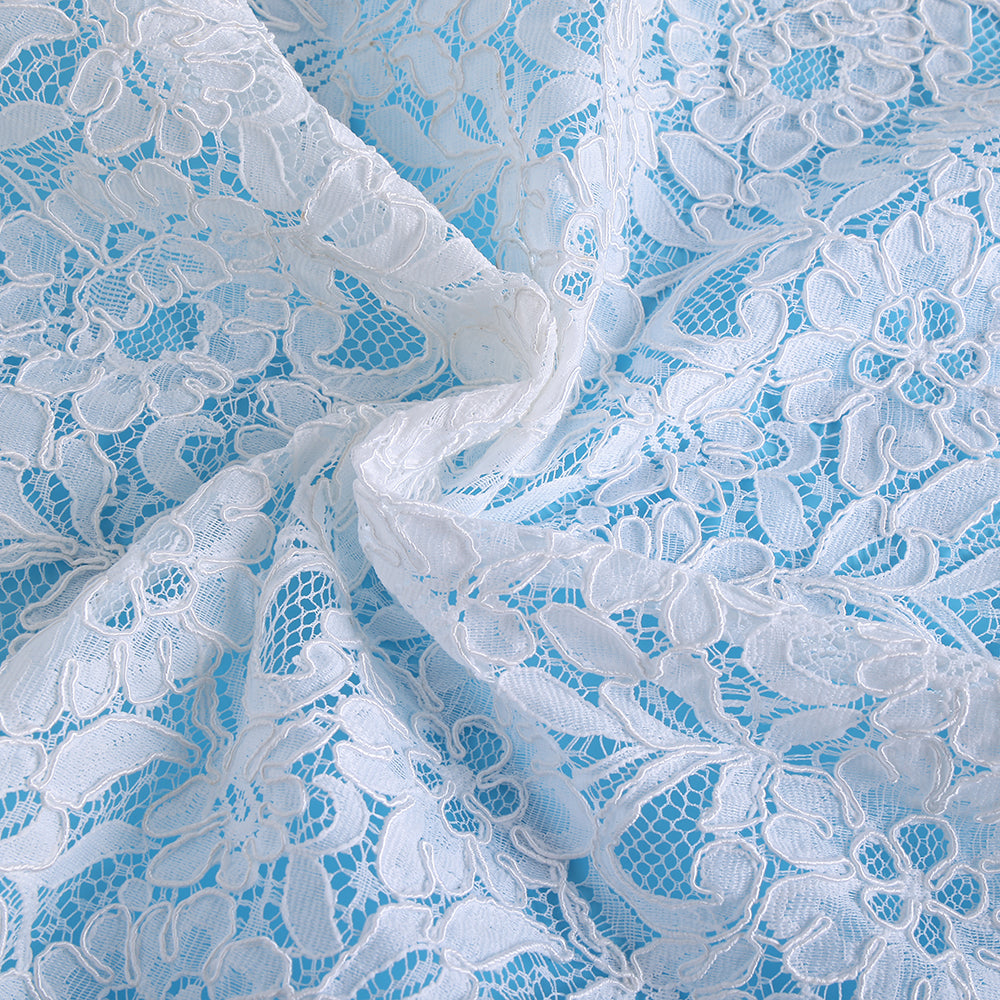 Polyester Flower Pattern Lace Fabric
