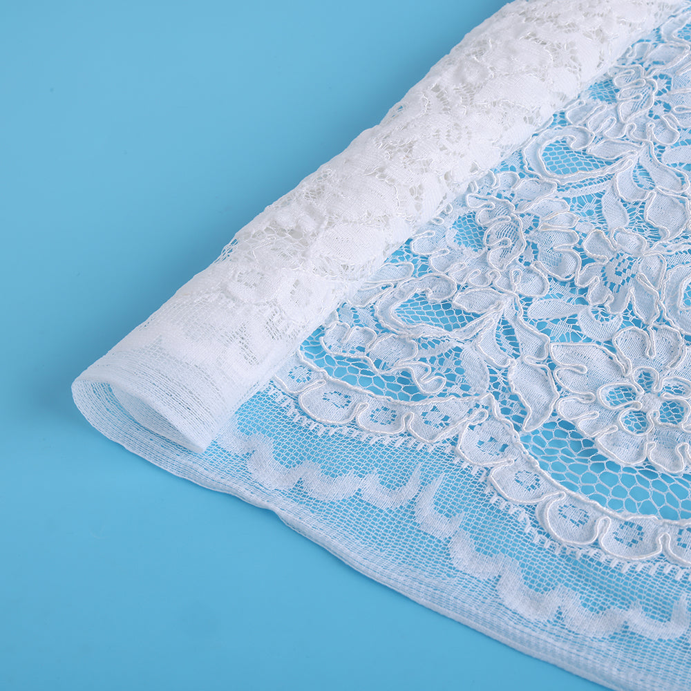Polyester Flower Pattern Lace Fabric