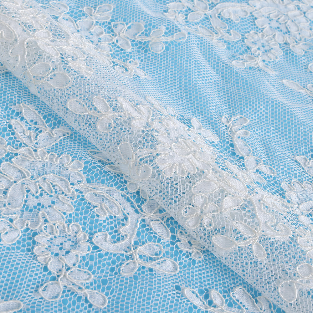 Polyester Flower Pattern Lace Fabric