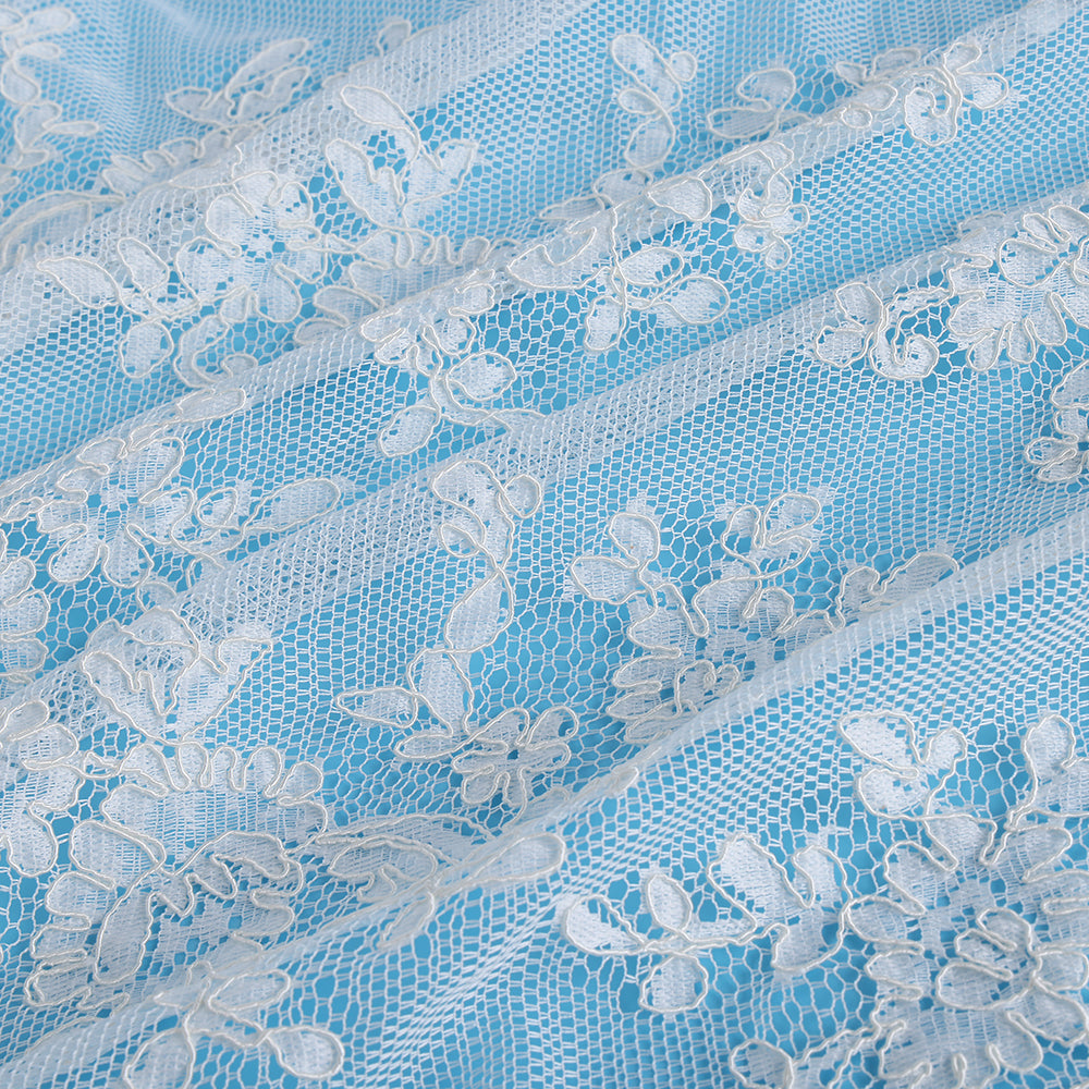 Polyester Flower Pattern Lace Fabric