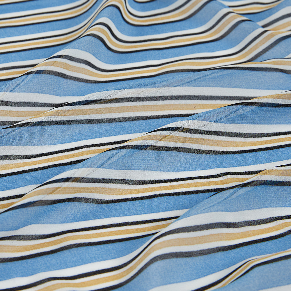Polyester Stripes Pattern Chiffon Fabric - Kool Fabrics